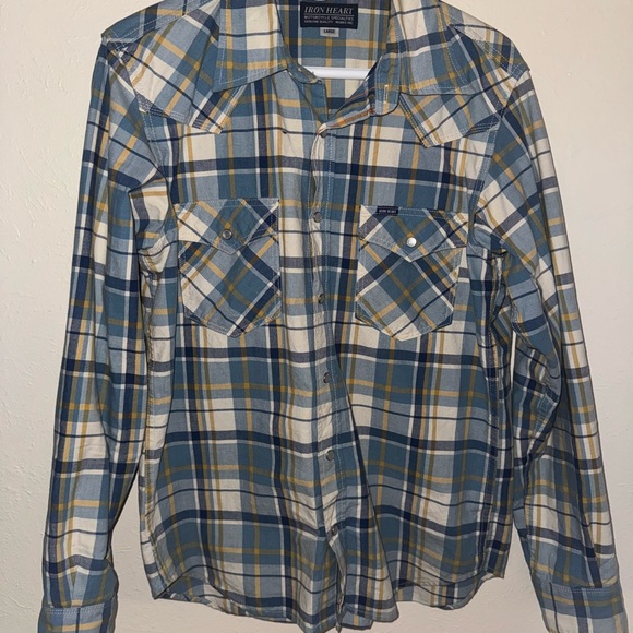 Iron Heart Western Pearl Snap Selvedge L - Picture 2 of 6